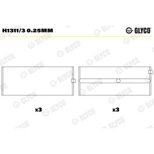 Rolamento da cambota GLYCO H1311/3 0.25mm