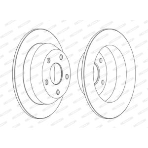 Bremsscheiben FERODO DDF1553C hinten, voll, 2 Stück