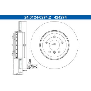 Disque de frein ATE 24.0124-0274.2