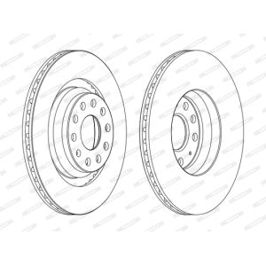 Jarrulevy FERODO DDF1503C takana, tuuletettu, 2 kpl