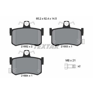 Kit de plaquettes de frein, frein à disque TEXTAR 2168202, Avant