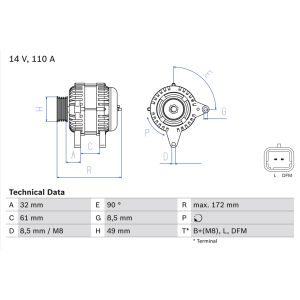 Kolmivaiheinen generaattori BOSCH 0 986 080 330