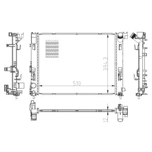 Radiador, refrigeración de motor NRF 550038