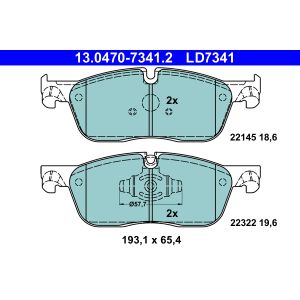 Conjunto de pastilhas de travão ATE 13.0470-7341.2, frente