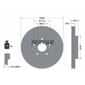 Disque de frein TEXTAR 92354703, 1 pièces