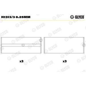 Rolamento da cambota GLYCO H1313/3 0.25mm