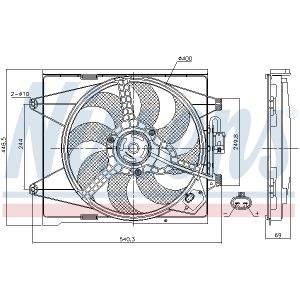 Ventilador, refrigeración del motor NISSENS 85744
