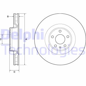 Bremsscheibe DELPHI BG9172C vorne, belüftet, 1 Stück