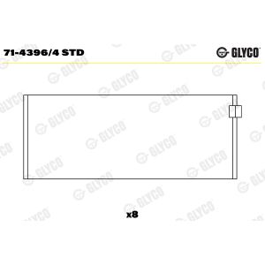 Casquilhos de rolamentos de biela GLYCO 71-4396/4 STD