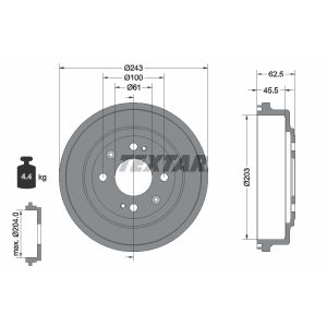 Tambour de frein TEXTAR 94017600