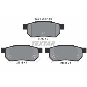 Bremsbelagsatz TEXTAR 21312 13,0 0 5 T4067, Hinten