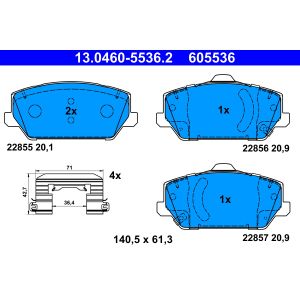 Juego de pastillas de freno ATE 13.0460-5536.2