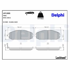 Bremsbelagsatz DELPHI LP1305, Vorne