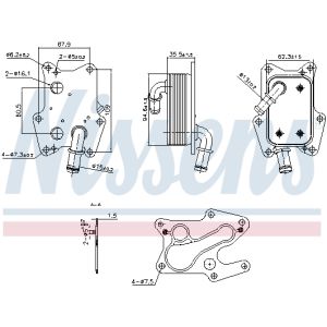 Öljynjäähdytin, moottoriöljy NISSENS 91239