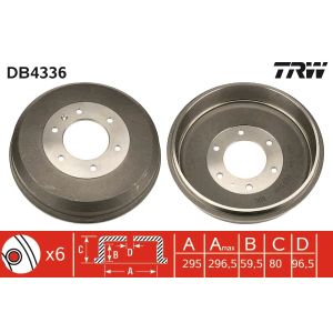 Tamburo freno TRW DB4336