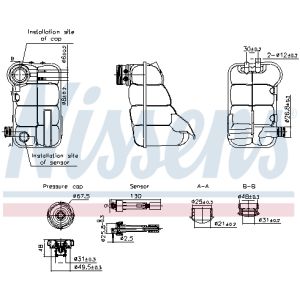 Serbatoio di espansione, liquido di raffreddamento NISSENS 996344