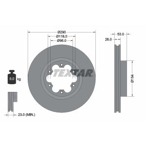 Disco freno TEXTAR 93240600, 1 pezzo