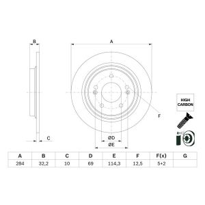 Remschijf BOSCH 0 986 479 G77 terug, compleet, sterk verkoold, 1 stuk