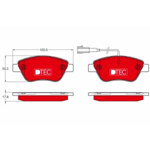 Conjunto de pastilhas de travão TRW GDB1654DTE, frente