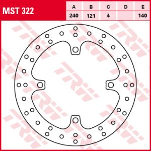 Jarrulevy TRW MST322, 1 Kappale
