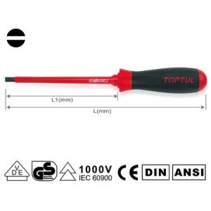 Gegroefde schroevendraaier TOPTUL 6.5 mm(geïsoleerd) 150mm