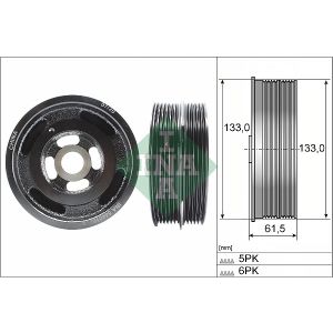 Puleggia della cinghia, albero motore INA 544 0167 10