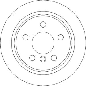 Remschijf TRW DF6795 achter, volledig, 1 Stuk