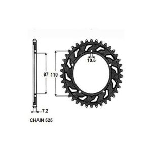 Tandwiel achter SUNSTAR SUNR1-4386-45