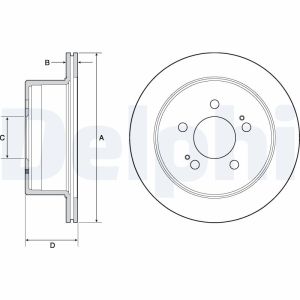 Disco de travão DELPHI BG4677C atrás, ventilado, 2 Peça