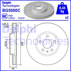 Bremsscheiben DELPHI BG5000C vorne, belüftet, hochkarbonisiert, 2 Stück