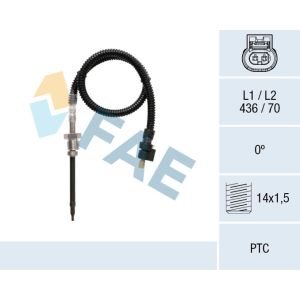 Sensor de temperatura dos gases de escape FAE 68060