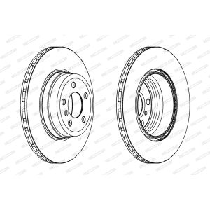 Remschijf FERODO DDF1716C-1 achter, geventileerd, 1 Stuk