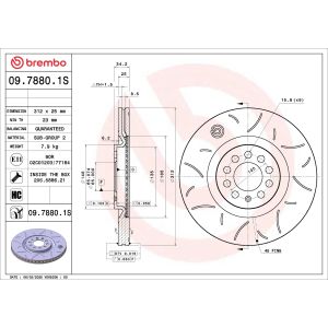 Disco de travão BREMBO 09.7880.1S, 1 Peça
