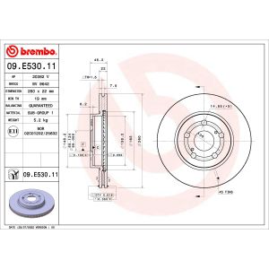 Jarrulevy BREMBO 09.E530.11