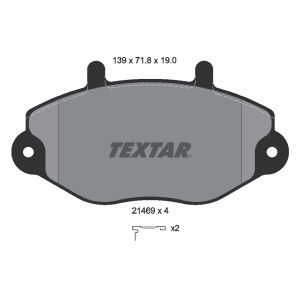 Kit de plaquettes de frein, frein à disque TEXTAR 2146902, Avant