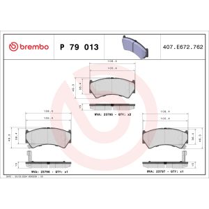 Levyjarrun jarrupalasarja BREMBO P 79 013