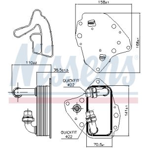 Enfriador de aceite, aceite del motor NISSENS 90996