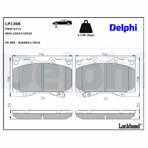 Bremsbelagsatz DELPHI LP1308, Vorne