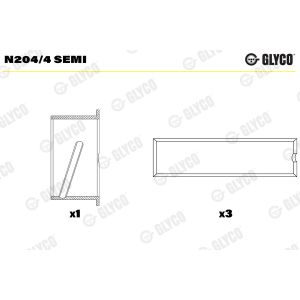 Rolamento da árvore de cames GLYCO N204/4 SEMI