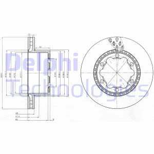 Disco de freno DELPHI BG9015 trasero, ventilado , 1 Pieza