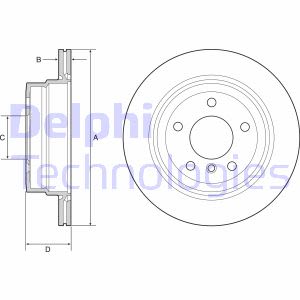 Discos de freno DELPHI BG4946C trasero, ventilado , altamente carbonizado, 2 Pieza