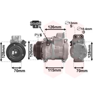 Compresor, aire acondicionado VAN WEZEL 3000K087