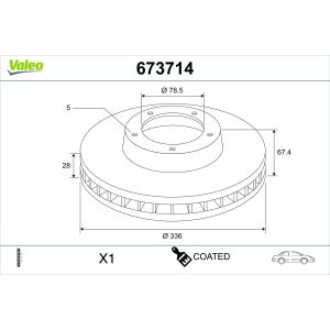 Bromsskiva VALEO 673714
