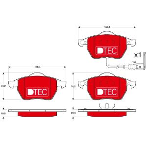 Set di pastiglie freno TRW GDB1403DTE, fronte