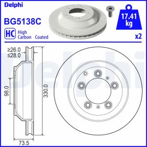 Disque de frein DELPHI BG5138C