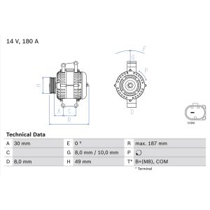 Växelströmsgenerator BOSCH 0 986 048 820