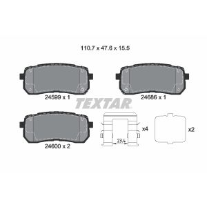 Bremsbelagsatz TEXTAR 2459904, Hinten