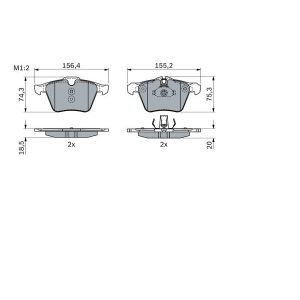 Set di pastiglie freno BOSCH 0 986 424 125, fronte