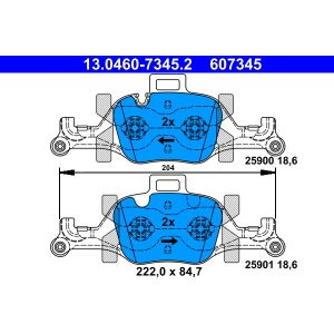 Set di pastiglie freno, freno a disco ATE 13.0460-7345.2