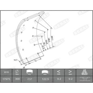 Bremsbackensatz, Trommelbremse BERAL KBL17351.1-1561